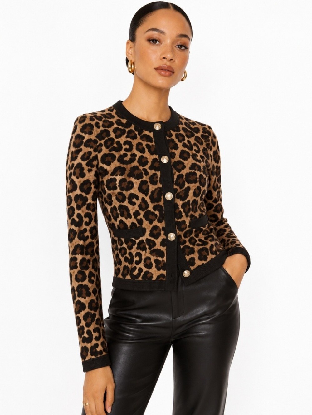 Major Label Group Leopard Cardigan
